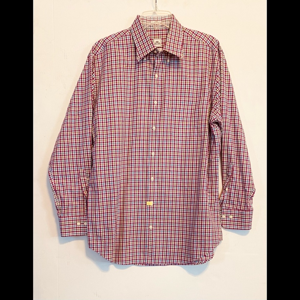 EUC Peter Millar Button Down Shirt Sz L Pink/White